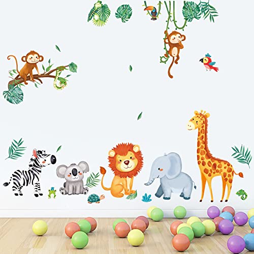 decalmile Wandtattoo Dschungel Tiere Wandaufkleber Elefant Affen Giraffe Wandsticker Babyzimmer Kinderzimmer Schlafzimmer Wanddeko decalmile Wandtattoo Dschungel Tiere Wandaufkleber Elefant Affen Giraffe Wandsticker Babyzimmer Kinderzimmer Schlafzimmer Wanddeko von decalmile