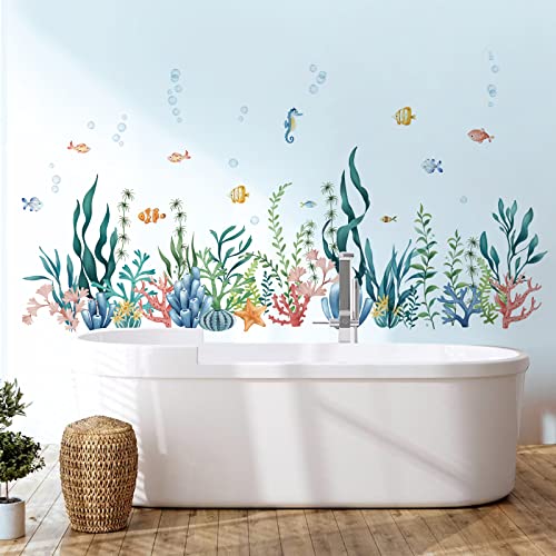decalmile Wandtattoo Unter dem Meer Seetang Wandaufkleber Fische Korallen Bordüre Wandsticker Kinderzimmer Babyzimmer Badezimmer Wanddeko decalmile Wandtattoo Unter dem Meer Seetang Wandaufkleber Fische Korallen Bordüre Wandsticker Kinderzimmer Babyzimmer Badezimmer Wanddeko von decalmile