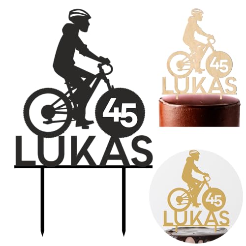decoresca Personalisierte Kuchendeko Geburtstag, Personalisiert mit Alter, Name & Farbe, Fahrrad Thema, Radfahrer, Happy Birthday Tortenaufsatz, Kuchendekoration, Tortenstecker in Acryl & Sperrholz decoresca Personalisierte Kuchendeko Geburtstag, Personalisiert mit Alter, Name & Farbe, Fahrrad Thema, Radfahrer, Happy Birthday Tortenaufsatz, Kuchendekoration, Tortenstecker in Acryl & Sperrholz von decoresca