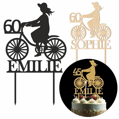 decoresca Personalisierte Kuchendeko Geburtstag, Personalisiert mit Alter, Name & Farbe, Fahrrad Thema, Radfahrerin, Happy Birthday Tortenaufsatz, Kuchendekoration, Tortenstecker in Acryl & Sperrholz decoresca Personalisierte Kuchendeko Geburtstag, Personalisiert mit Alter, Name & Farbe, Fahrrad Thema, Radfahrerin, Happy Birthday Tortenaufsatz, Kuchendekoration, Tortenstecker in Acryl & Sperrholz von decoresca