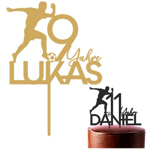 decoresca Personalisierte Kuchendeko Geburtstag mit Name und Alter - Tortenaufsatz Fußball-Thema - Torten Topper Fußballer Erhältlich in Acryl & Sperrholz Material decoresca Personalisierte Kuchendeko Geburtstag mit Name und Alter - Tortenaufsatz Fußball-Thema - Torten Topper Fußballer Erhältlich in Acryl & Sperrholz Material von decoresca