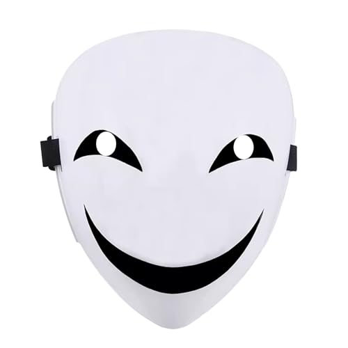 deegbbyi Anime Cosplay Maske, Halloween Maske, Scharfschütze Weiß Lächeln Tenku Shinpan Maskes, Kagetane Hiruko, für Maskerade, Halloween, Karneval, Cosplay Party von deegbbyi