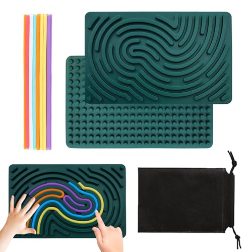 deegbbyi Sensorik Activity Board, Silikon Sensorik Spielzeug, Activity Board Doppelseitiges, Montessori Spielzeug, Entwicklung Manueller Fähigkeiten, Räumliches Vorstellungsvermögen von deegbbyi