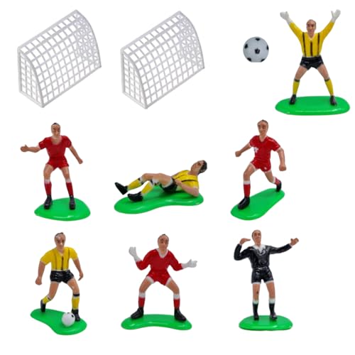 Dekora, Fußball-Kuchen-Topper, Dekoration für Geburtstagstorte, Fußball und Sport, 7 Figuren, 2 Tore und 1 Ball Dekora, Fußball-Kuchen-Topper, Dekoration für Geburtstagstorte, Fußball und Sport, 7 Figuren, 2 Tore und 1 Ball von dekora