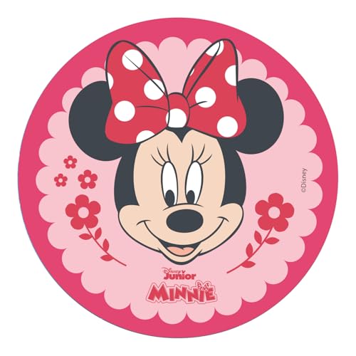 Dekora, Minnie Maus Essbare Oblate, Disney Geburtstagskuchendeko für Kinder, Runder Cake Topper 20 CM von dekora