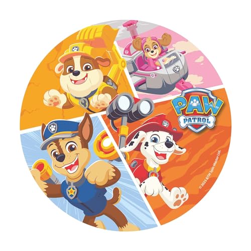 Dekora, Paw Patrol Essbare Oblate, Geburtstagskuchendeko für Kinder, Runder Cake Topper 20 CM von dekora