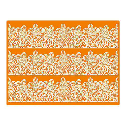 Dekora - 526138 Tortendeko Sweet Lace Blüten Silikonmatte für Essbare Tortenspitze - 30 x 40 cm von dekora