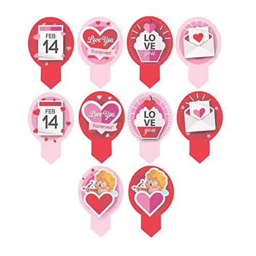 Dekora | Dekorapin Tortendeko Essbar zur Dekoration von Kuchen, Cupcakes oder Muffins | Valentinstag 20 Oblaten aus Esspapier - 6,5 x 4 cm von dekora