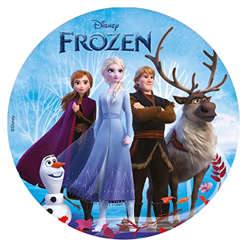 Dekora, Essbares Blatt für Geburtstagstortendekoration, Design für Geburtstagstorten, Essbare Scheibe 20 CM (Frozen) von dekora
