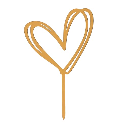 Dekora - Doppeltes goldenes Herz Tortenaufleger 10,5x15cm - Eleganter Tortenaufleger für Valentinstag, Geburtstage, Jubiläen und Partys - Luxuriöses lebensmittelechtes Design von dekora