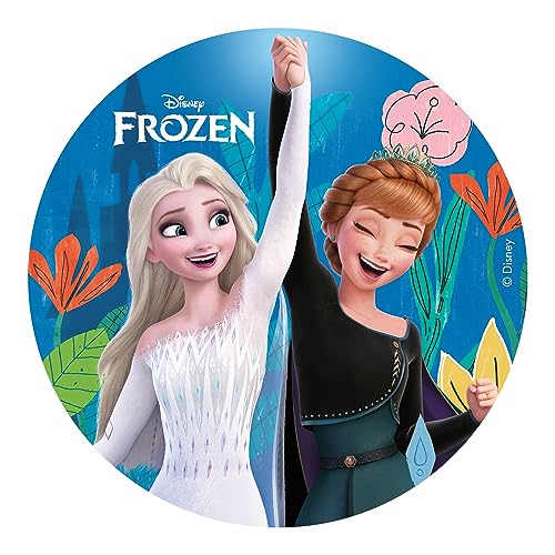 Dekora - Essbare Kuchen Deko Geburtstag - Essbares Tortenbild für Mädchen - Essbarer Tortenaufleger Die Eiskönigin Anna und Elsa - 15,5 cm Durchmesser Dekora - Essbare Kuchen Deko Geburtstag - Essbares Tortenbild für Mädchen - Essbarer Tortenaufleger Die Eiskönigin Anna und Elsa - 15,5 cm Durchmesser von dekora