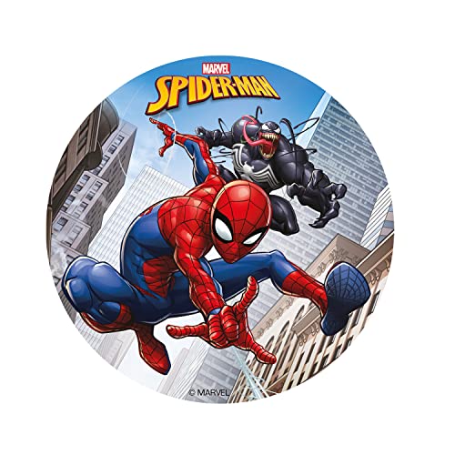 Dekora - Essbare Kuchenaufleger mit Spiderman Tortenverzierungen Geburtstag für Kinder - 15.5 cm von dekora