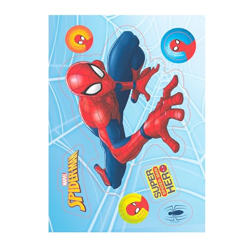 Dekora - Essbare Waffel Silhouette mit Spiderman Design - A5 Tortendekoration - Ideal für Geburtstage und Feiern 14,8x21cm von dekora