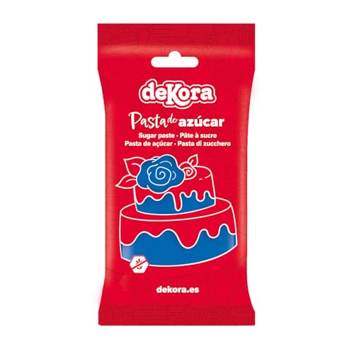 dekora - Kuchendeko Fondant Dunkelblau - Tortenfondant Zuckerpaste für Torten und Cupcakes - Rollfondant für die Herstellung aller Arten von Dekorationen - Einfaches Formen - 250 g von dekora