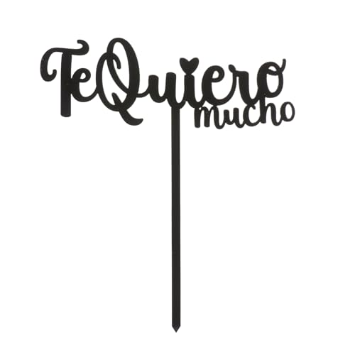 Dekora - Schwarzer Tortenaufleger "Te Quiero Mucho" 12x15cm - Perfekte Dekoration für romantische Feiern, Geburtstage, Jubiläen und mehr - Stylisches lebensmittelechtes Design Dekora - Schwarzer Tortenaufleger "Te Quiero Mucho" 12x15cm - Perfekte Dekoration für romantische Feiern, Geburtstage, Jubiläen und mehr - Stylisches lebensmittelechtes Design von dekora