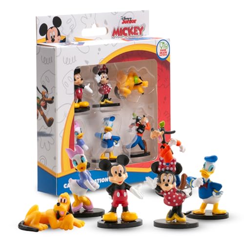 dekora – Set mit 6 klassischen Disney-Figuren | Mickey, Minnie, Pluto, Donald, Daisy und Goofy | Tortendekoration und Cupcake-Topper | Lebensmittelechter PVC | Perfekt für Partys und als Geschenk von dekora