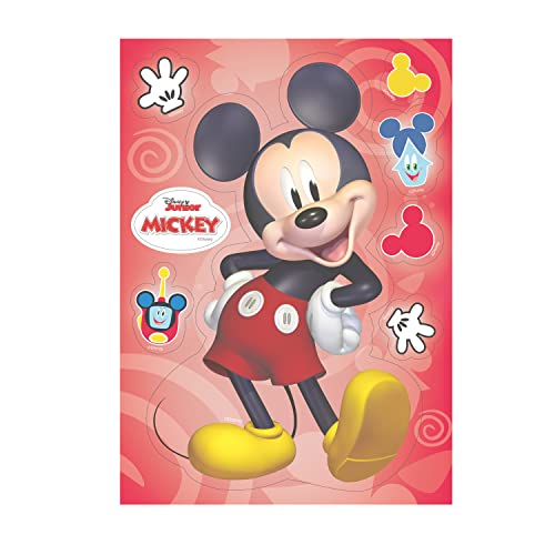 Dekora - Tortendeko Essbar zum Ausschneiden | Mickey Mouse Tortenaufleger aus Zuckerfreiem Esspapier von dekora
