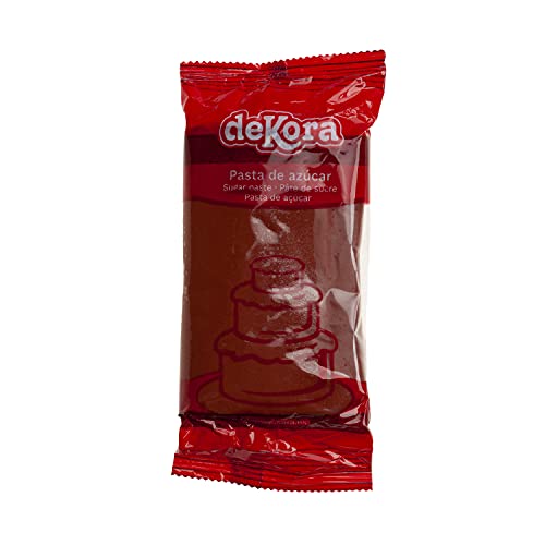 Dekora - Kuchendeko Fondant Braun - Tortenfondant Zuckerpaste für Torten und Cupcakes - Rollfondant für die Herstellung aller Arten von Dekorationen - Einfaches Formen - 250 g von dekora