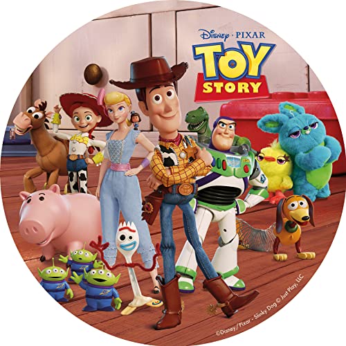 Dekora, Toy Story Tortendeko, Essbares Kuchendekoration für Geburtstags, Tortenaufleger für Kinder, Runde 20CM von dekora