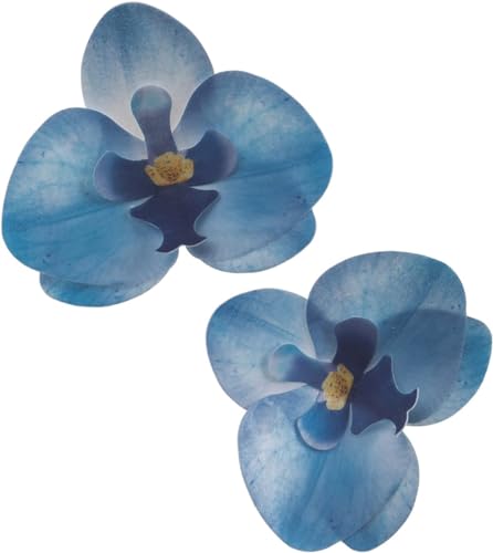 dekora – Essbare Blumen für Torten, Esspapier-Tortendeko, 10 blaue Orchideen 8,5 x 7,5 cm, ohne zucker, glutenfrei, laktosefrei, Tortendeko essbar für Hochzeit, Geburtstag und Taufe von dekora