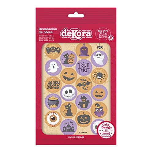 dekora - Essbare Cupcake Topper | Halloween Back Deko für Muffins, Cupcakes und andere Süßigkeiten | Packung mit 20 Mini Oblaten dekora - Essbare Cupcake Topper | Halloween Back Deko für Muffins, Cupcakes und andere Süßigkeiten | Packung mit 20 Mini Oblaten von dekora