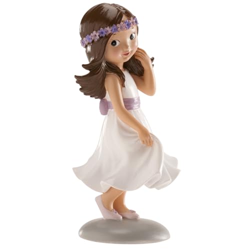 dekora - Figur Mädchen Kommuniontorte mit lila Schleife 15cm, Kommuniontortendekoration, Erstkommuniongeschenk, Erstkommuniontorte Topper, Dekoration für Mädchenkuchen dekora - Figur Mädchen Kommuniontorte mit lila Schleife 15cm, Kommuniontortendekoration, Erstkommuniongeschenk, Erstkommuniontorte Topper, Dekoration für Mädchenkuchen von dekora