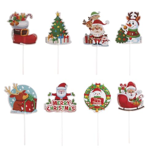 dekora - Torten Weihnachtsspieße in 8 Designs - Weihnachten Backdekoration für Cupcakes, Muffins, Torten und anderen süßen Leckereien - Lebensmittelsichere Weihnachtsbäckerei Dekoration - 48 Stücke dekora - Torten Weihnachtsspieße in 8 Designs - Weihnachten Backdekoration für Cupcakes, Muffins, Torten und anderen süßen Leckereien - Lebensmittelsichere Weihnachtsbäckerei Dekoration - 48 Stücke von dekora