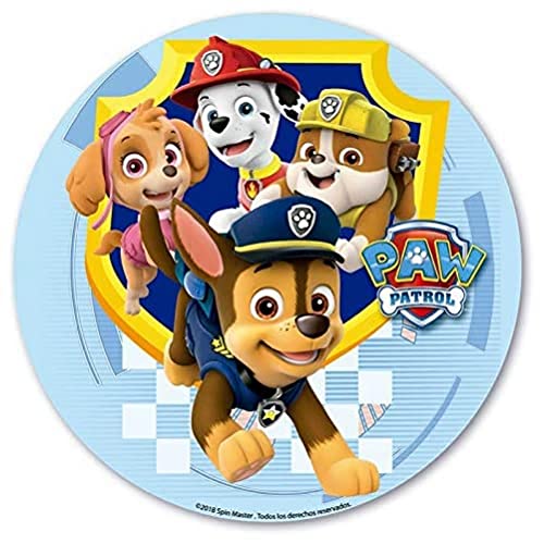 Dekora - Tortendeko Essbar | Paw Patrol Tortenaufleger aus zuckerfreiem Esspapier - 20 cm von dekora