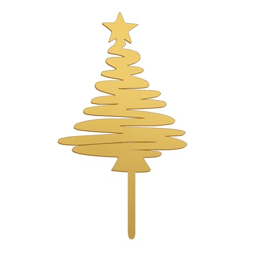 dekora - Weihnachtsbaum Cake Topper - Weihnachten Tortendekoration Lebensmittelsicher - Kunststoff Topping zum Verzieren von Weihnachtsgebäck - Farbe Gold - Abmessungen 16,5 x 8 cm dekora - Weihnachtsbaum Cake Topper - Weihnachten Tortendekoration Lebensmittelsicher - Kunststoff Topping zum Verzieren von Weihnachtsgebäck - Farbe Gold - Abmessungen 16,5 x 8 cm von dekora