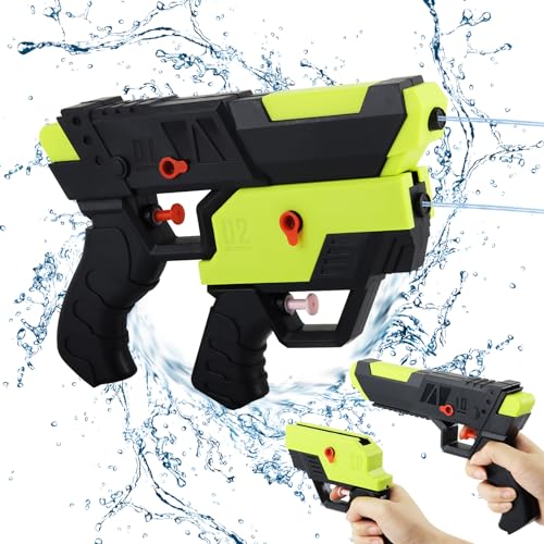 dellyy Wasserpistole Kinder, 2 in 1 Wasserspritzpistole Erwachsene, Water Pistol mit Einer Reichweite von bis zu 10-15 m, Spritzpistole, Water Gun, Familienspiele für Outdoor, Strand, Pool von dellyy