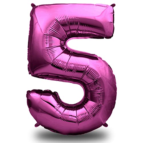 envami® Luftballon Geburtstag XXL Pink - Riesen Folienballon in 40" | 101cm Geburtstagsdeko | Ballon Zahl Deko zum Geburtstag | Geburtstagsdeko Mädchen Pink | fliegt mit Helium (Zahl 5) envami® Luftballon Geburtstag XXL Pink - Riesen Folienballon in 40" | 101cm Geburtstagsdeko | Ballon Zahl Deko zum Geburtstag | Geburtstagsdeko Mädchen Pink | fliegt mit Helium (Zahl 5) von envami