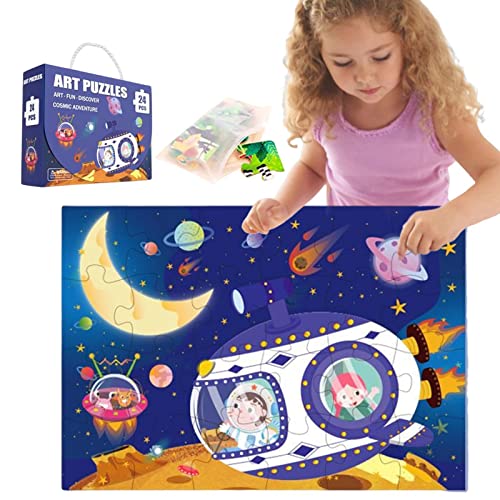 Holzpuzzle für Kinder, groß, für Kinder, aus Holz, bunt, 60 Teile für Kleinkinder ab 3 Jahren Delr von delr