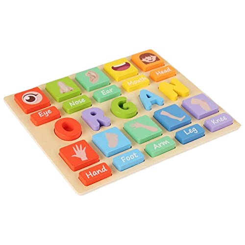 Holzpuzzle mit Alphabet - Holzpuzzle für Kinder, 3D-Puzzle Montessori Früherziehungsspiel Chunky Toy Geschenk für Mädchen im Vorschulalter Delr von delr