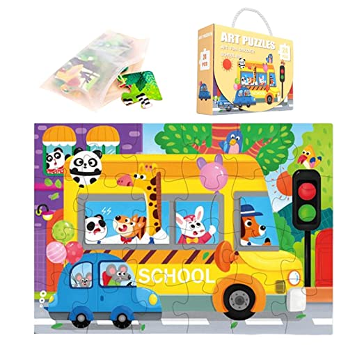 Puzzle für Kinder, aus Holz, groß, für Kinder, 60 Stück, Puzzles für Kleinkinder im Vorschulalter, Lernpuzzle Delr von delr