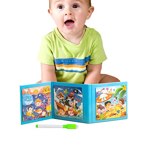 Puzzle im Vorschulalter für Kinder - Magnetische Reise-Puzzles - Pädagogisches Lernspielzeug für Jungen und Mädchen, attraktive Tiermodelle Delr von delr