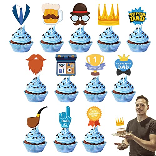 -Kuchendekorationen | Blau Cupcake Toppers Vatertagsdekoration,12 Stück Vatertagsfeier-Geburtstagsfeier-Zubehör für -Kuchendekoration Delr -Kuchendekorationen | Blau Cupcake Toppers Vatertagsdekoration,12 Stück Vatertagsfeier-Geburtstagsfeier-Zubehör für -Kuchendekoration Delr von delr