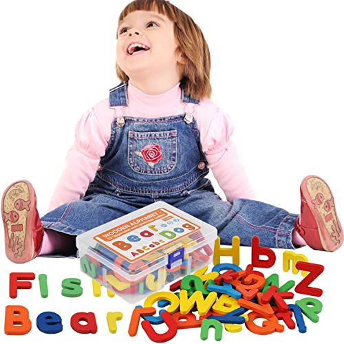 delr Alphabet-Puzzle, Buchstaben aus Holz für Kleinkinder, Alphabet-Lernpuzzle für Kinder, Lernspielzeug, Geschenk von delr