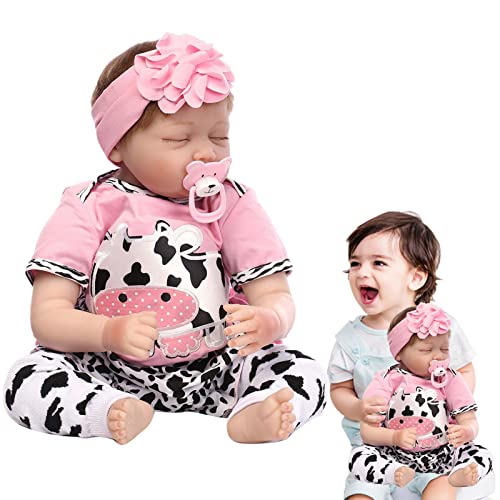 delr Babysimulation, lebensechte Puppen, weiches Gewicht für Kleinkinder, geschlossene Augen, Simulation, Hautstruktur, neugeborenes Mädchen, Kleinkinder, mit Armen und Beinen von delr