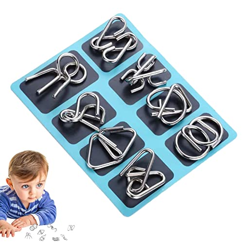 delr Chinesisches Puzzle mit 9 Ringen 8 Stück - Distanglement Iron Link Unlock Interlock Spiel | Traditionelles chinesisches Lernspielzeug für Kinder Herausforderung für Erwachsene delr Chinesisches Puzzle mit 9 Ringen 8 Stück - Distanglement Iron Link Unlock Interlock Spiel | Traditionelles chinesisches Lernspielzeug für Kinder Herausforderung für Erwachsene von delr