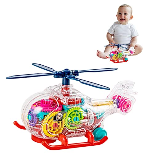 delr Elektrischer Hubschrauber für Kinder, transparentes Spielzeugflugzeug mit 360° drehbarem Getriebe, elektrischer Helikopter mit Licht und Sound, Geburtstagsgeschenke für Kinder delr Elektrischer Hubschrauber für Kinder, transparentes Spielzeugflugzeug mit 360° drehbarem Getriebe, elektrischer Helikopter mit Licht und Sound, Geburtstagsgeschenke für Kinder von delr