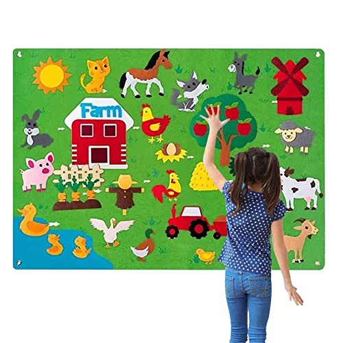 delr Filztafel für Kinder, 3,44FT Dreidimensionale Bretter aus Filz | Interaktives Lernaktivitätsset Spielzeug für Kinder im Vorschulalter, Geschenke für Bastelspielzeug von delr