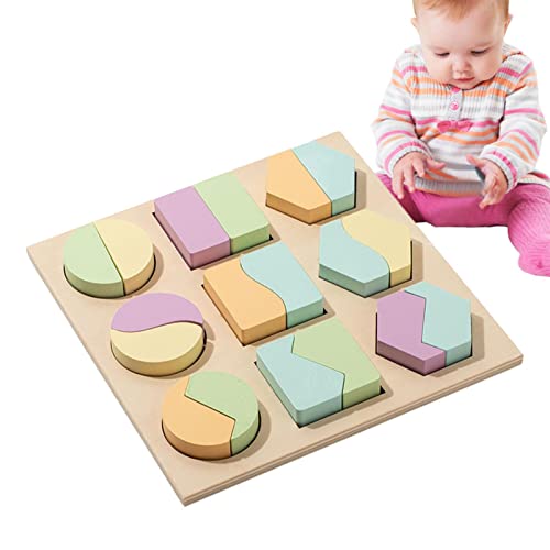 delr Formbausteine für Kinder | Bausteine aus Coloful-Holz in geometrischer Form, geometrische Spielzeugblöcke für Jungen, Mädchen, Kinder, Kinder von delr
