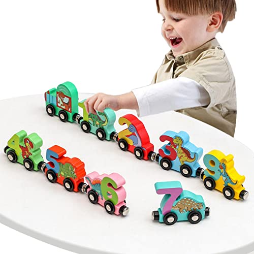 delr Holzzug-Set | Holzzug für kleine Kinder, magnetischer Zug, frühkindliches Lernspielzeug für kleine Kinder, (zufällige Farbe) von delr