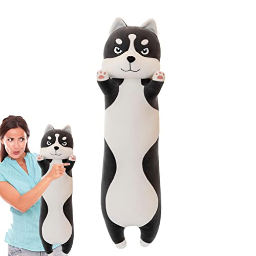 delr Hund Kuscheltiere,Cartoon Hund Husky Plüschtier Kuschelkissen | Langes Rinderhunde-Umarmungskissen, Kuscheltier-Spielzeugkissen für Kinder, Teenager und Erwachsene delr Hund Kuscheltiere,Cartoon Hund Husky Plüschtier Kuschelkissen | Langes Rinderhunde-Umarmungskissen, Kuscheltier-Spielzeugkissen für Kinder, Teenager und Erwachsene von delr