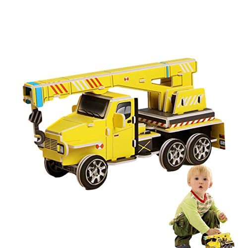delr LKW-Spielzeug zum Selbermachen aus Papier - 3D-Puzzle für Kinder,Kleinkind-Puzzle-Entwicklungsspielzeug DIY-Set für Kinder, frühes Lernspielzeug, Mädchen und Jungen von delr