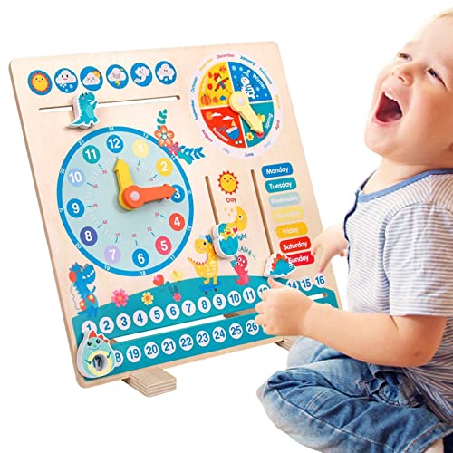 delr Lernen der Kinderuhr | Multifunktionale Lernuhren, stapelbares Puzzle Sorter Lernspielzeug für frühes Lernen mit Geschenk von delr