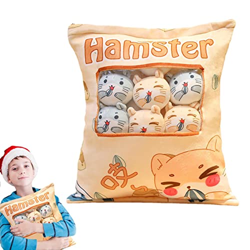 delr Plüsch für Stuhl, Snack-Taschen, Cartoon, Plüschspielzeug für Puppen, 8 Puppen, Snack-Tasche für Zuhause, Dekoration von delr