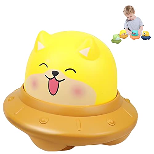 delr Preise und Geh Spielzeug | Lernspielzeug für die frühkindliche Kindheit - Drücken Sie nach unten, um das Spielzeug zu fahren, Cartoon Flying Saucer Design, Weihnachtsgeschenke von delr