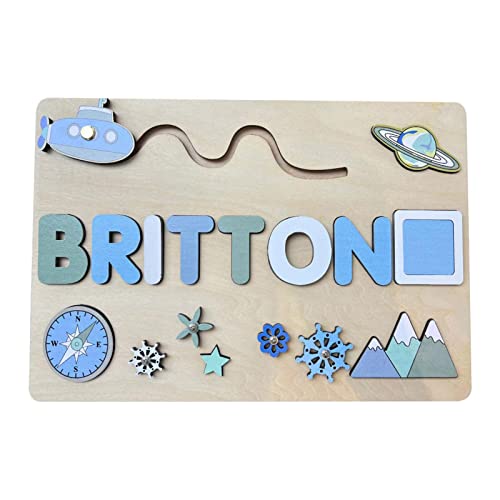 delr Puzzle mit dem Namen des Kindes - Lustiges Namenspuzzle mit Tieren Kreatives Holzpuzzle - Toys Nursery Decor Name Sign 1. Geburtstagsgeschenk für Kinder von delr