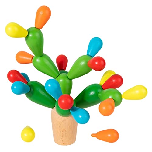 delr Regenbogen-Kaktus, stapelbar, Holz, Rainbow Cactus, lustiges Puzzle, pädagogische Aktivitäten für Kinder von delr